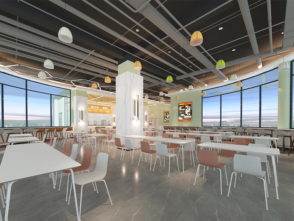 员工餐厅效果图